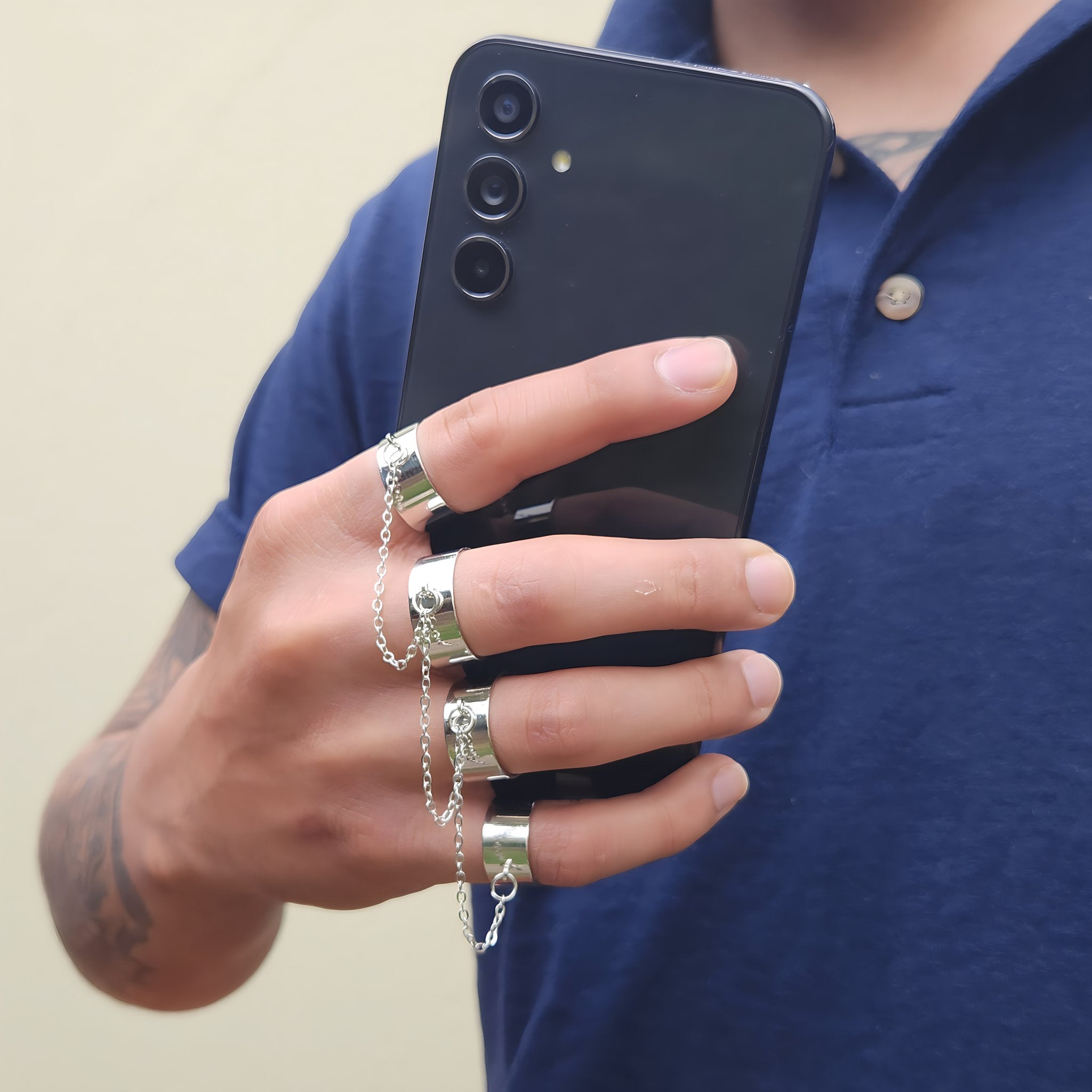 Set de anillos con cadena - My Rebel Shop