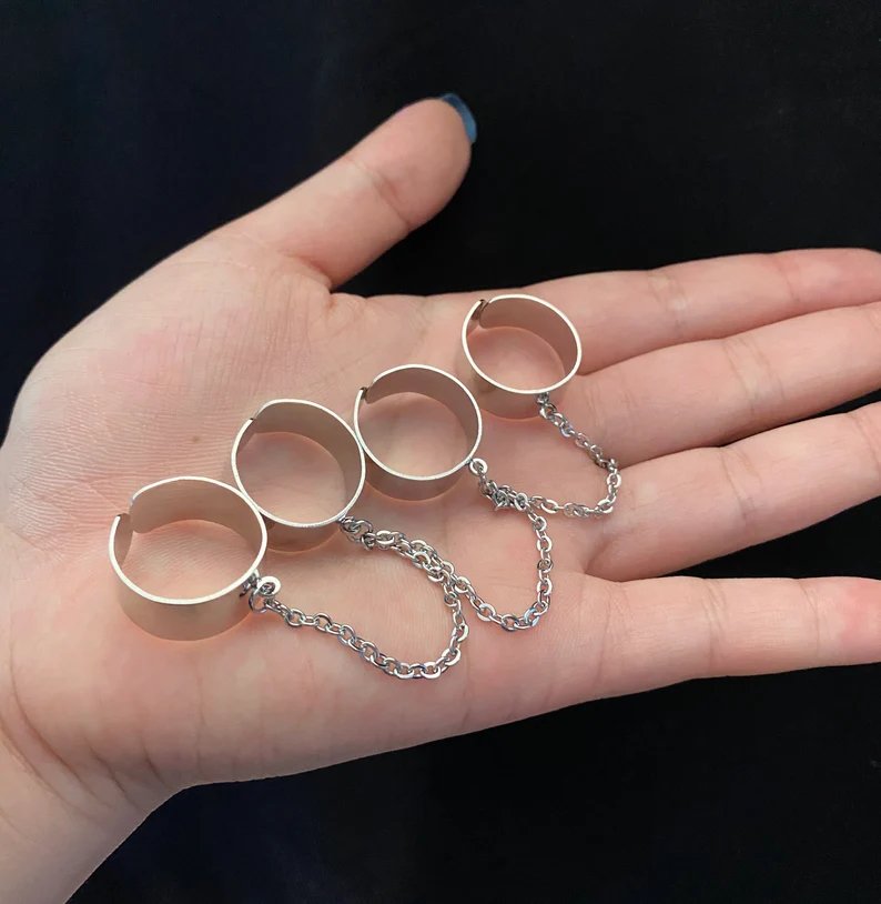Set de anillos con cadena - My Rebel Shop