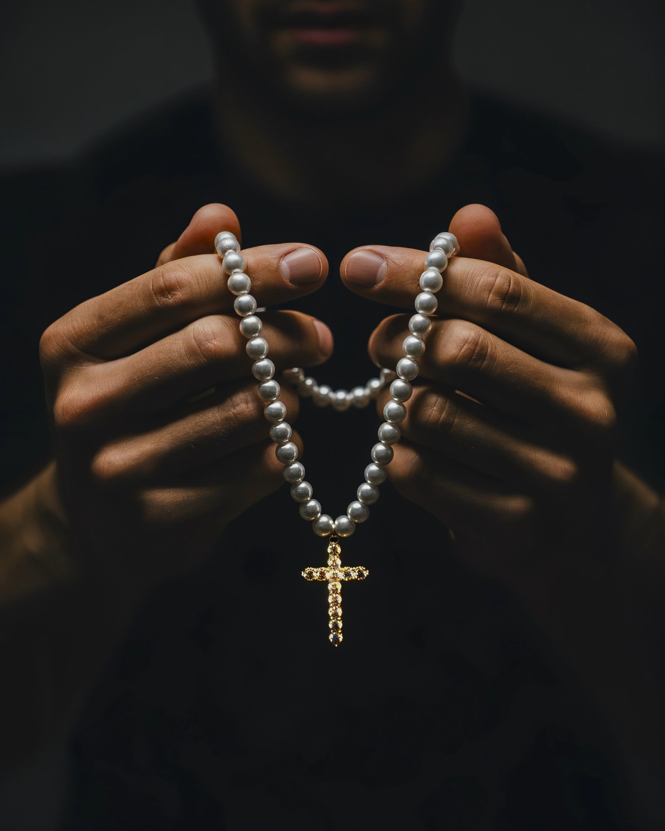 Collar Perlas con Cruz