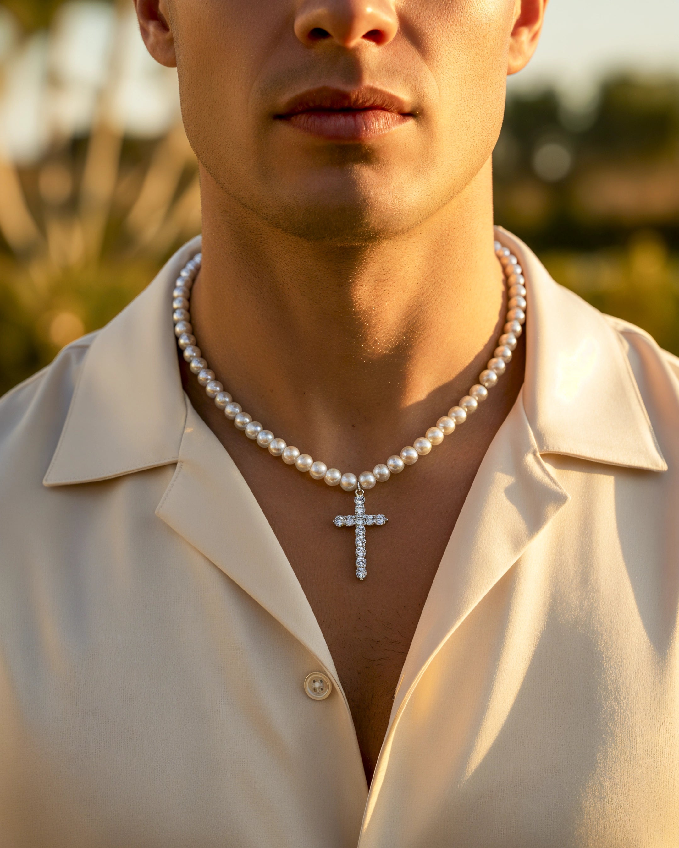 Collar Perlas con Cruz