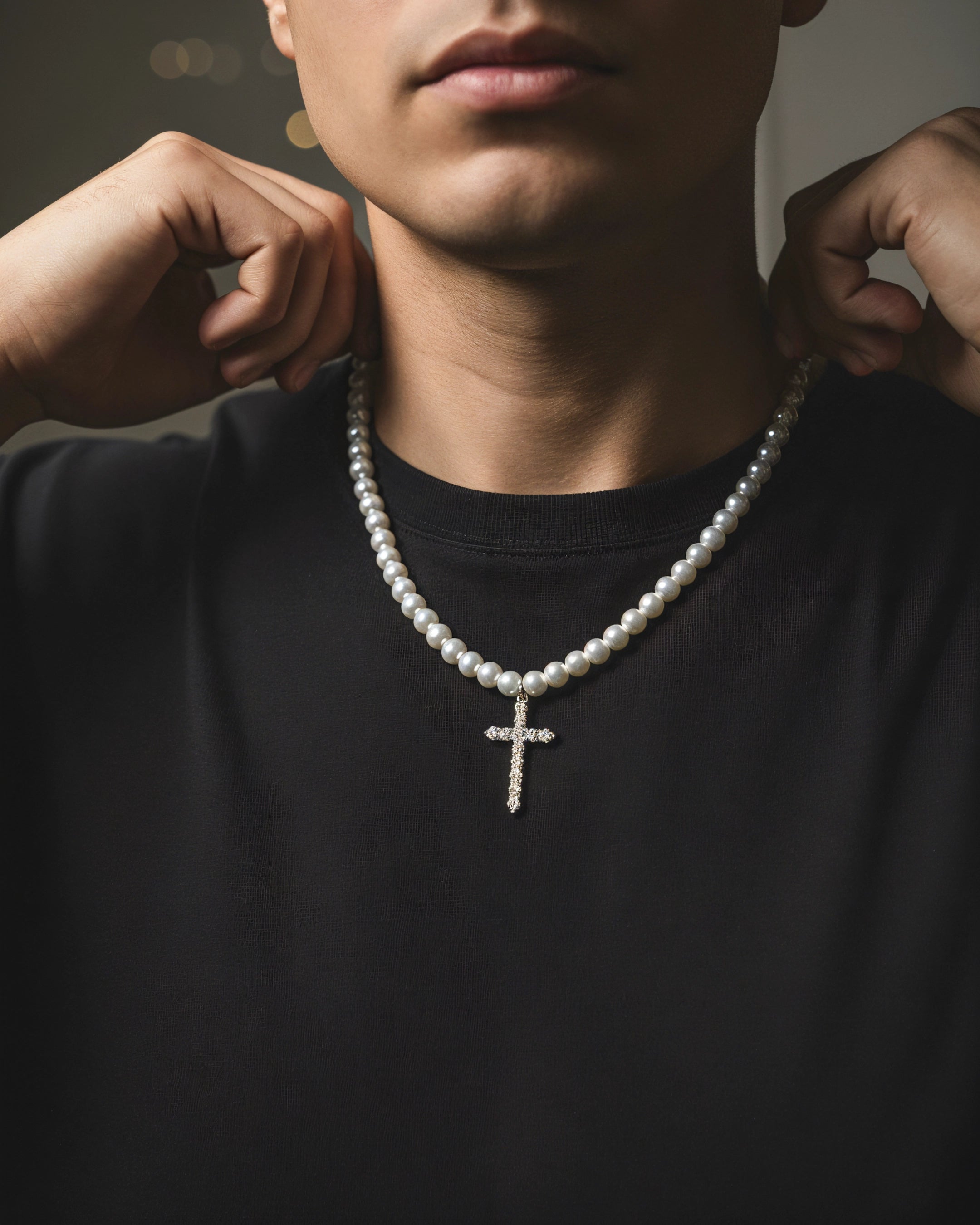 Collar Perlas con Cruz