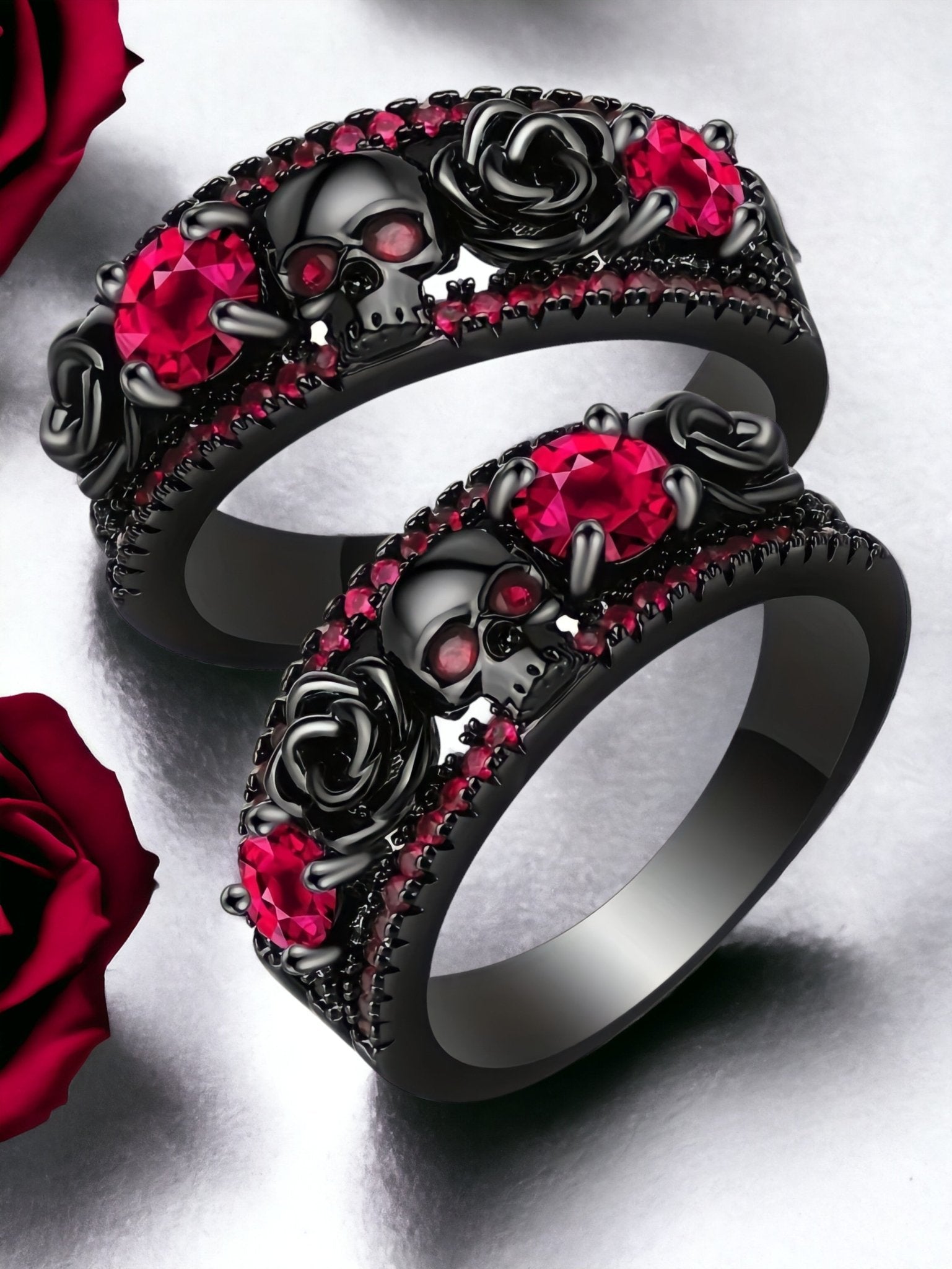 Anillo Black Roses - My Rebel Shop