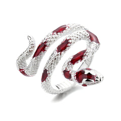 Anillo de Serpiente con Perlas Rojas - My Rebel Shop