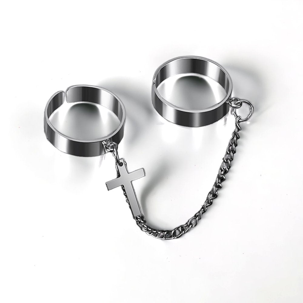 Anillo doble con cruz - My Rebel Shop