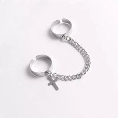 Anillo doble con cruz - My Rebel Shop