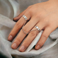Anillo doble con cruz - My Rebel Shop