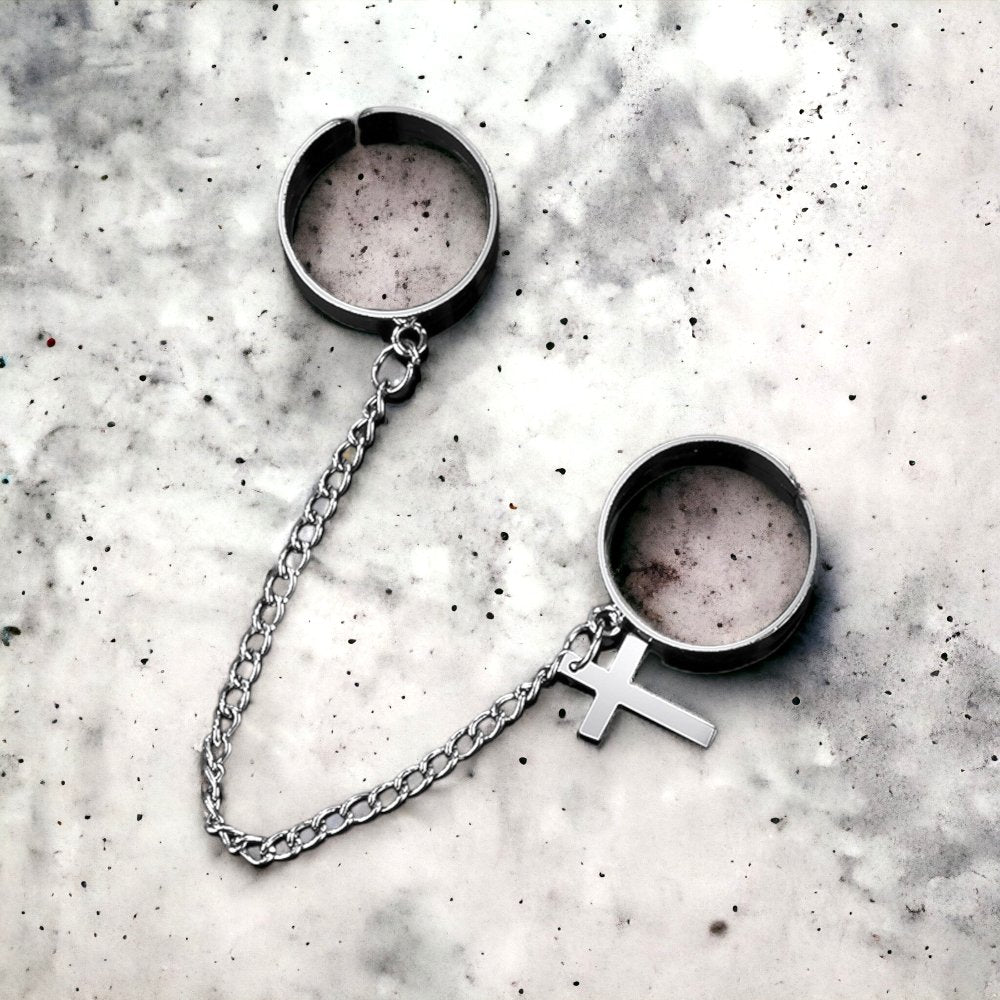 Anillo doble con cruz - My Rebel Shop