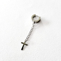 Arete de cruz con cadena - My Rebel Shop