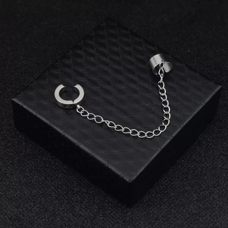 Arete doble con cadena - My Rebel Shop