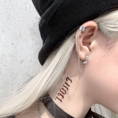 Arete doble con cadena - My Rebel Shop
