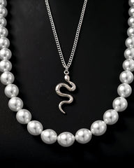 Collar Dúo de Perlas y Serpiente - My Rebel Shop