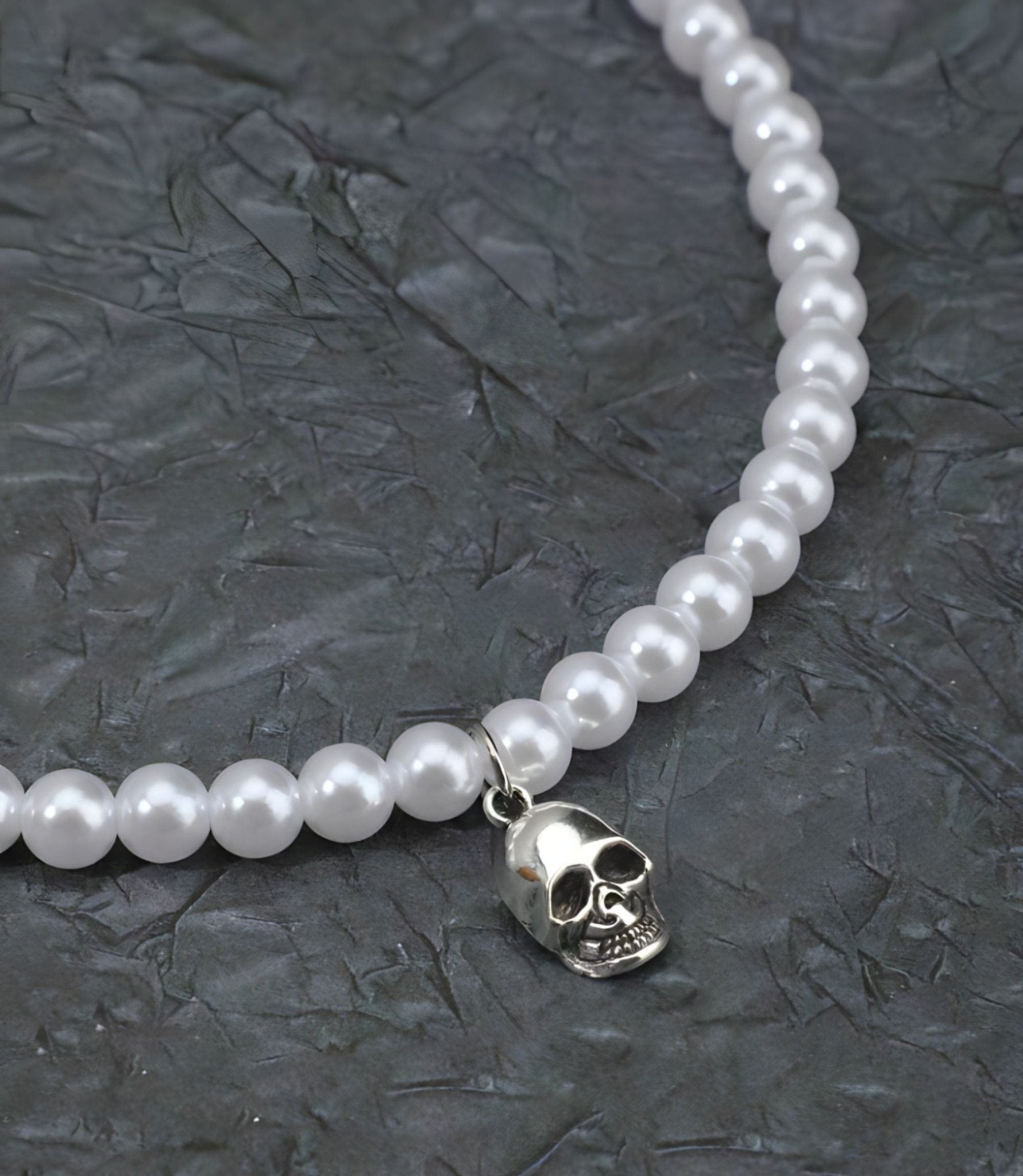 Collar Perlas Skull - My Rebel Shop