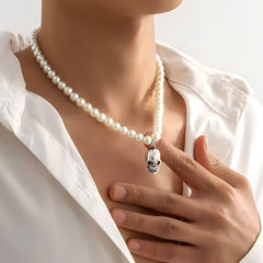 Collar Perlas Skull - My Rebel Shop