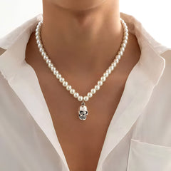 Collar Perlas Skull - My Rebel Shop