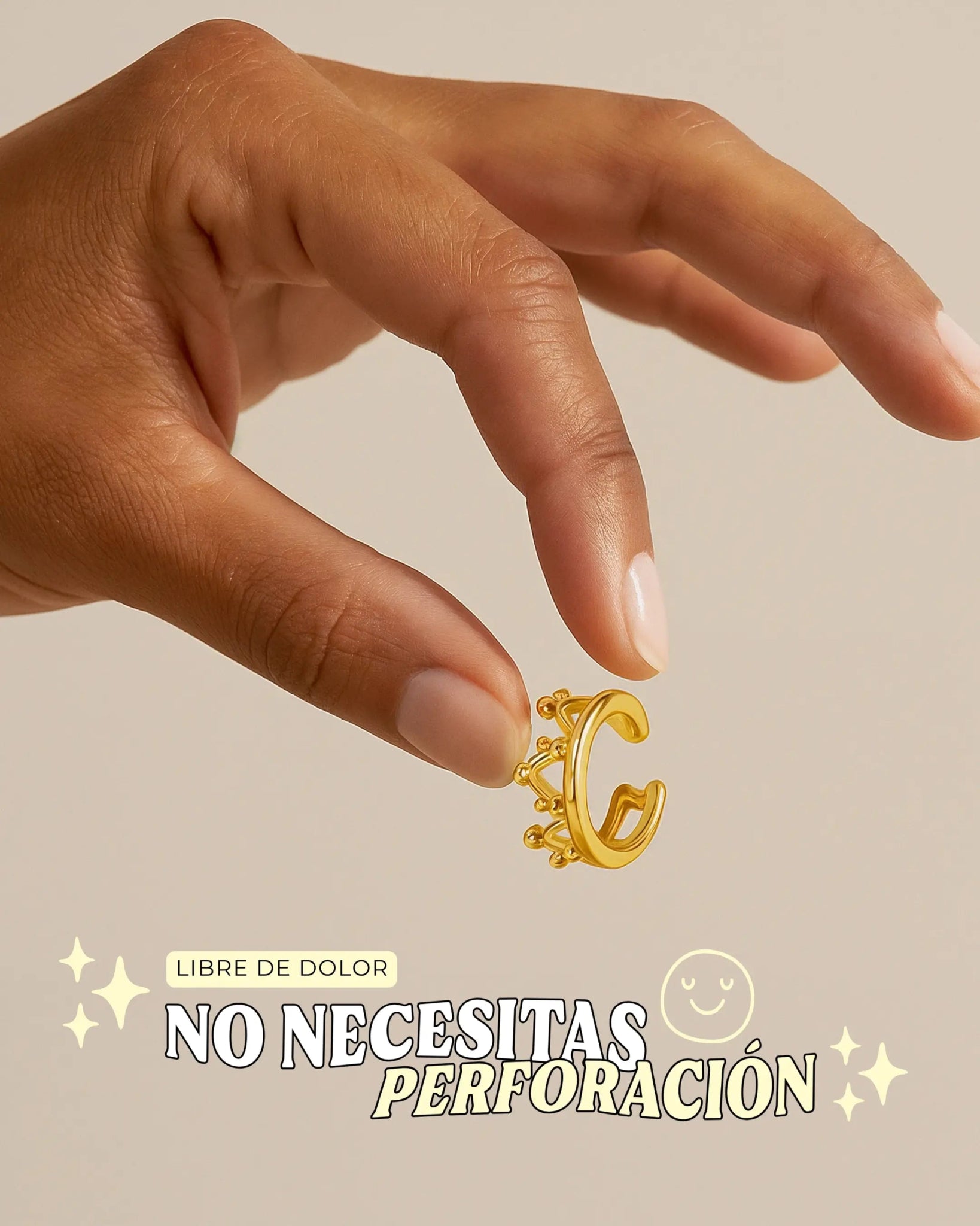 CuffQueen – Set de 3 Ear Cuffs de Corona - My Rebel Shop
