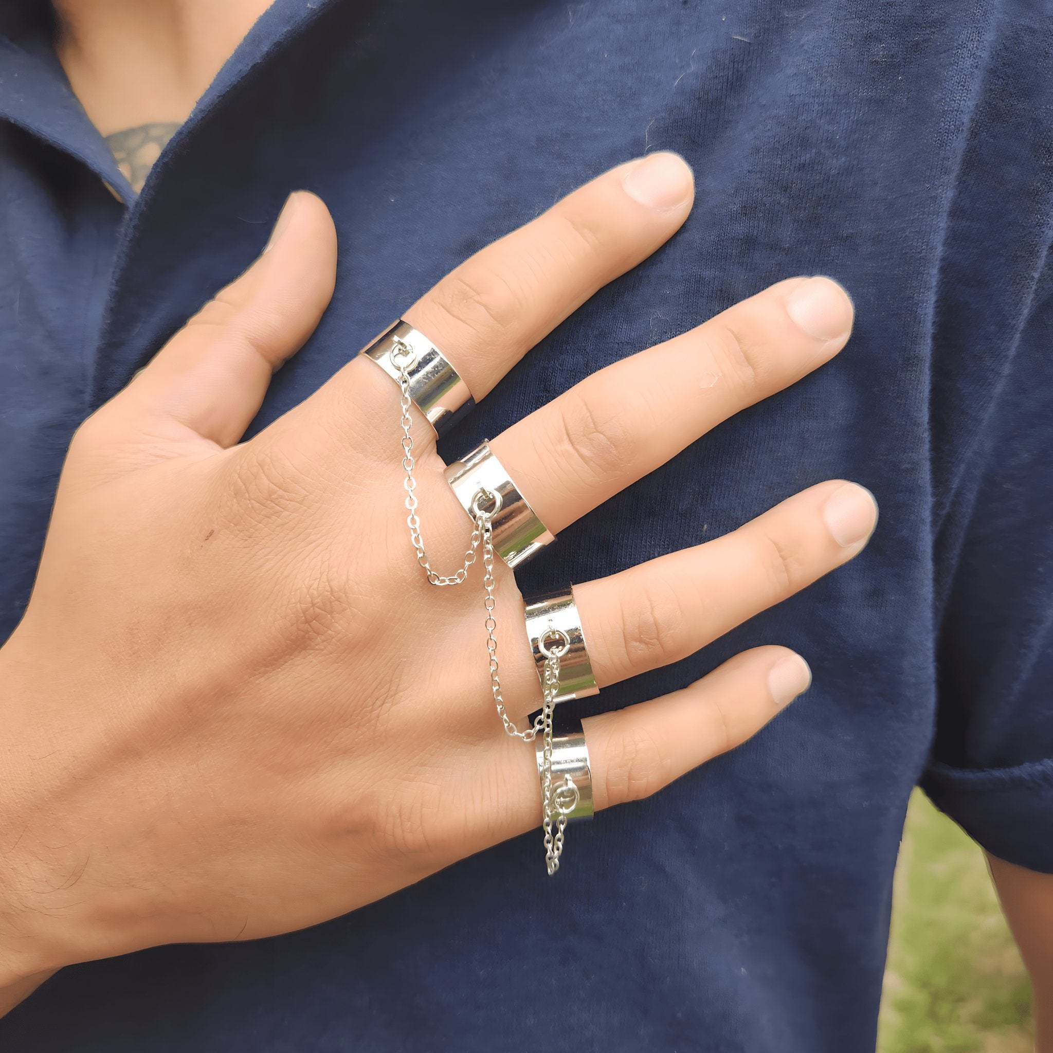 Set de anillos con cadena - My Rebel Shop
